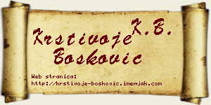 Krstivoje Bošković vizit kartica